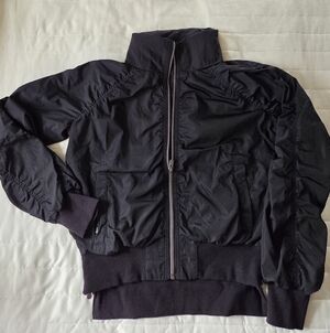 Athleta Black Women's High-Collar Windbreaker Jacket